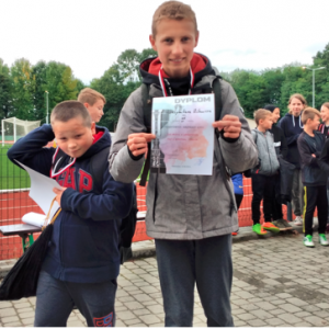 Maksymilian na zawodach lekkoatletycznych w Kolbuszowej