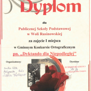 Dyplom 'Dyktando dla Niepodległości'