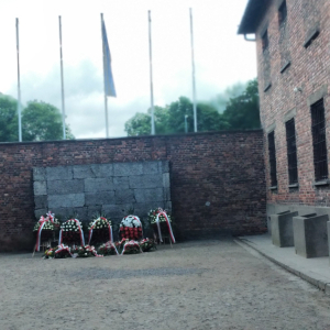 Na zdjęciu widzimy Ścianę Śmierci przed którą odbywały się egzekucje więźniów przez rozstrzelanie.