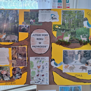 Grupa Biologów prezentuje swój plakat na sztaludze