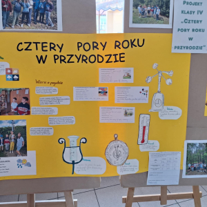 Grupa Meteorologów prezentuje swój plakat na sztaludze
