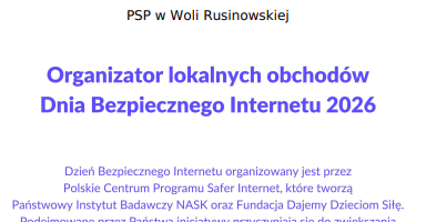 Zaświadczenie dla PSP w Woli Rusinowskiej -organizatora lokalnych obchodów DBI 2026